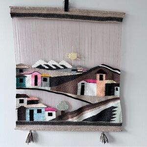 Peruvian Style Wool Wall Hanging String Art Tapestry Latin Folk Art